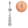 Wholesale Belly Button Ring Stainless Steel Crown Butterfly Pendant Electroplated Women's Body Piercing Jewelry