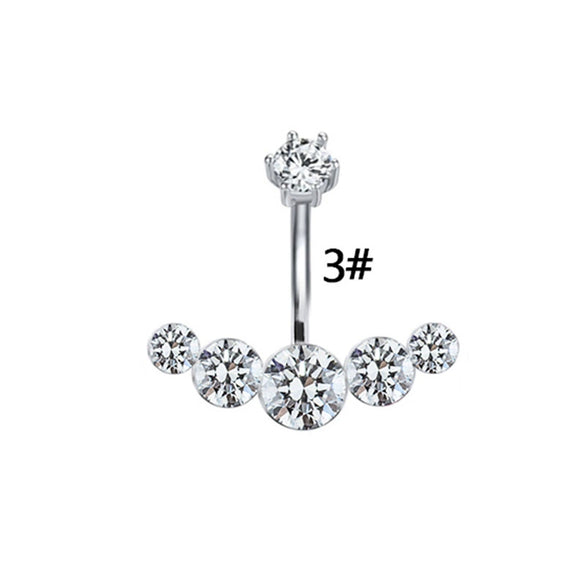 Wholesale Belly Button Ring Stainless Steel Heart Zircon Design