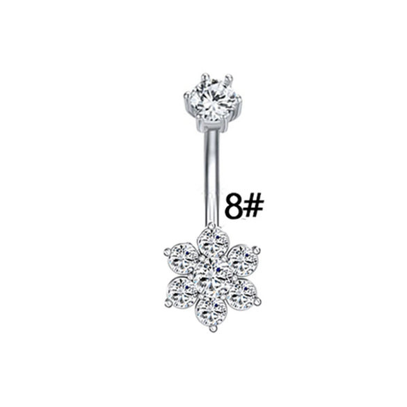 Wholesale Belly Button Ring Stainless Steel Heart Zircon Design