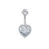 Wholesale Belly Button Ring Stainless Steel Heart Zircon Design