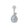 Wholesale Belly Button Ring Stainless Steel Heart Zircon Design