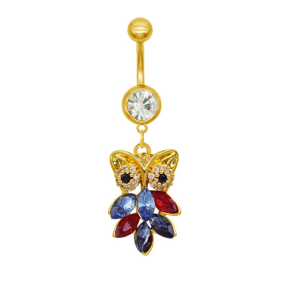 Wholesale Belly Button Ring Zinc Alloy Heart Shape Cute Owl And Sunflower Style