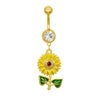 Wholesale Belly Button Ring Zinc Alloy Heart Shape Cute Owl And Sunflower Style