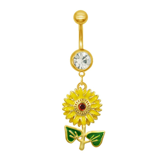 Wholesale Belly Button Ring Zinc Alloy Heart Shape Cute Owl And Sunflower Style