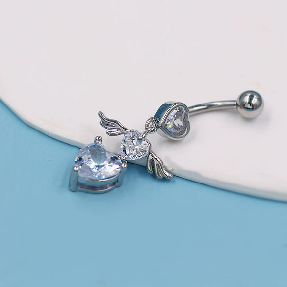 Wholesale Belly Button Ring Zinc Alloy Heart Shaped Puncture Jewelry