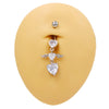 Wholesale Belly Button Ring Zinc Alloy Heart Shaped Puncture Jewelry
