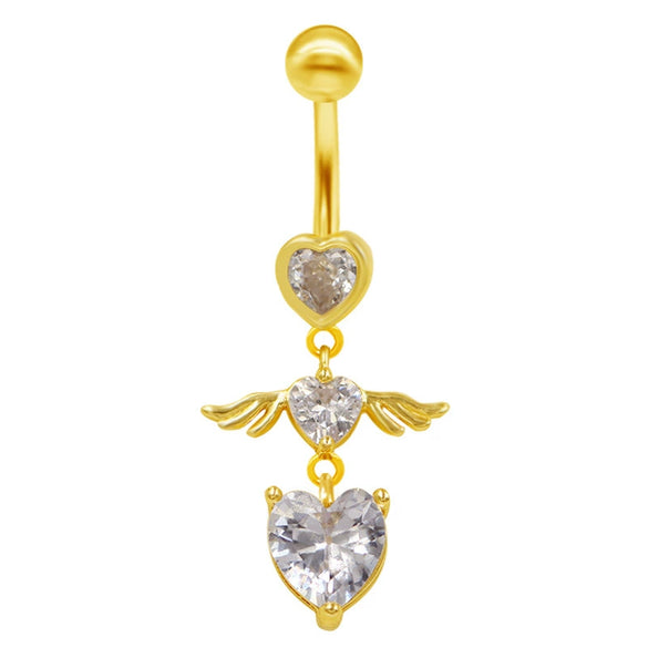 Wholesale Belly Button Ring Zinc Alloy Heart Shaped Puncture Jewelry