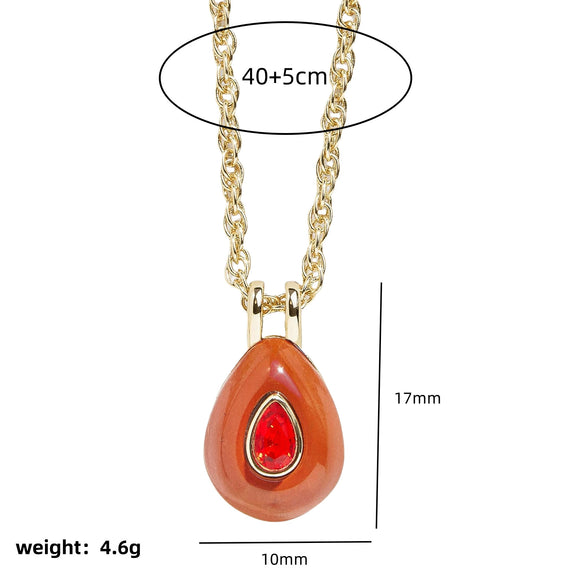 Wholesale Birthstone Necklace Copper Crystal Geometric Style Set With Diamonds