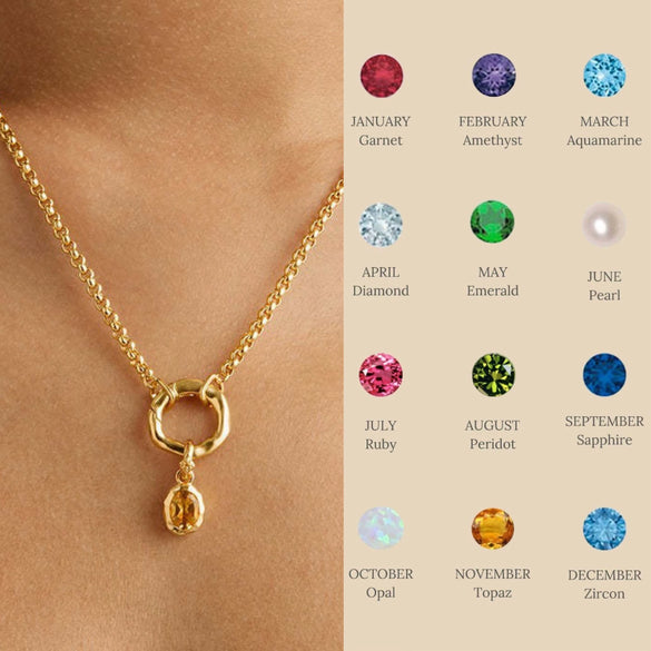 Wholesale Birthstone Necklace Copper Titanium Steel Geometric Electroplated For Ladies
