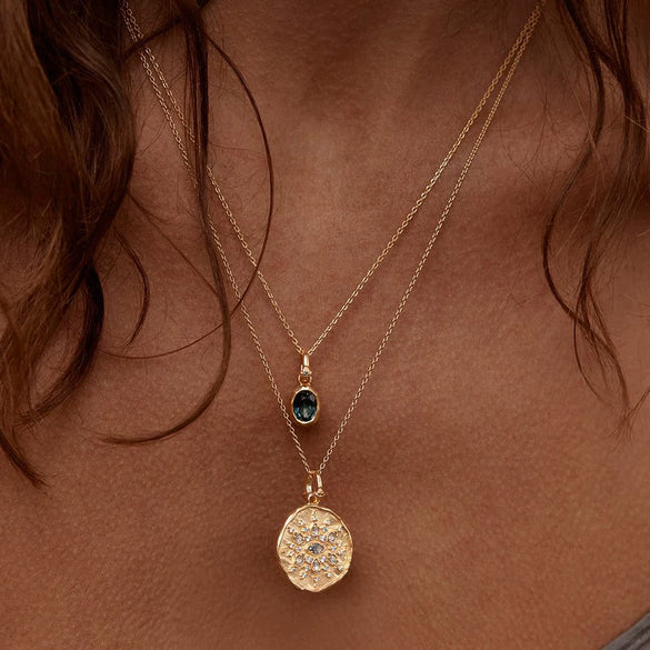 Wholesale Birthstone Necklace Copper Titanium Steel Geometric Electroplating Fashion Minimalist Ladies