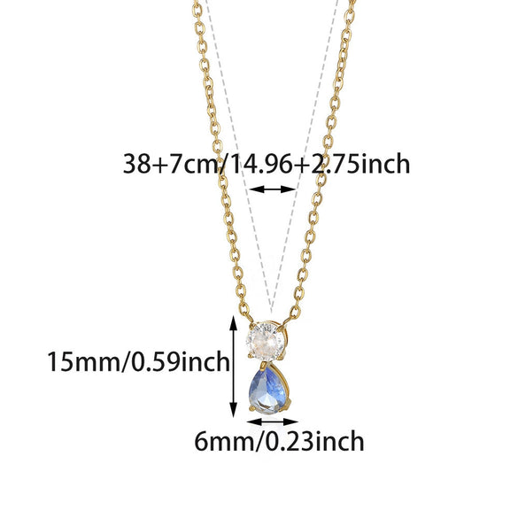 Wholesale Birthstone Pendant Clavicle Chain Stainless Steel Gold Electroplated With Letters Numbers Text Pattern