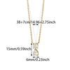 Wholesale Birthstone Pendant Clavicle Chain Stainless Steel Gold Electroplated With Letters Numbers Text Pattern