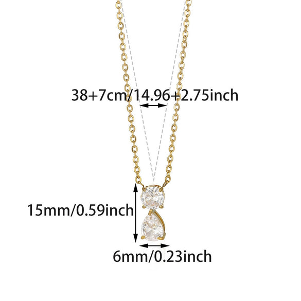 Wholesale Birthstone Pendant Clavicle Chain Stainless Steel Gold Electroplated With Letters Numbers Text Pattern