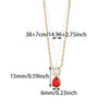 Wholesale Birthstone Pendant Clavicle Chain Stainless Steel Gold Electroplated With Letters Numbers Text Pattern