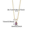 Wholesale Birthstone Pendant Clavicle Chain Stainless Steel Gold Electroplated With Letters Numbers Text Pattern