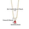 Wholesale Birthstone Pendant Clavicle Chain Stainless Steel Gold Electroplated With Letters Numbers Text Pattern