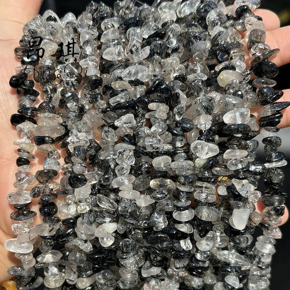 Wholesale Black Hair Crystal Gravel Loose Beads For Diy Bracelet