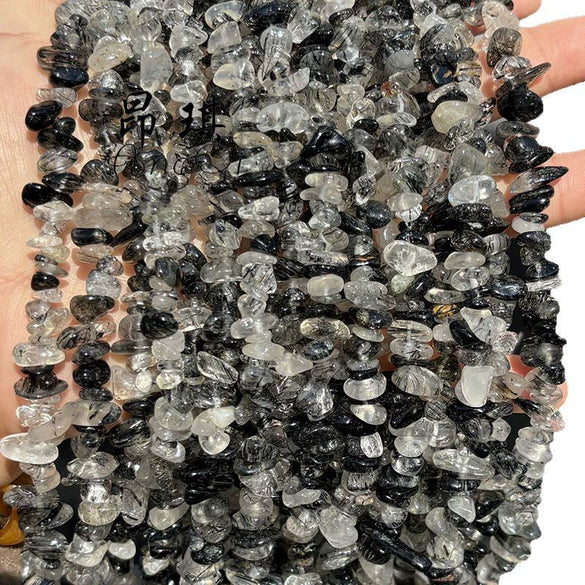 Wholesale Black Hair Crystal Gravel Loose Beads For Diy Bracelet