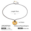 Wholesale Black Rope Titanium Steel And Stainless Steel Jewelry Necklace With Geometric Design And Electroplating For Women