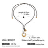 Wholesale Black Rope Titanium Steel And Stainless Steel Jewelry Necklace With Geometric Design And Electroplating For Women