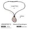 Wholesale Black Rope Titanium Steel And Stainless Steel Jewelry Necklace With Geometric Design And Electroplating For Women