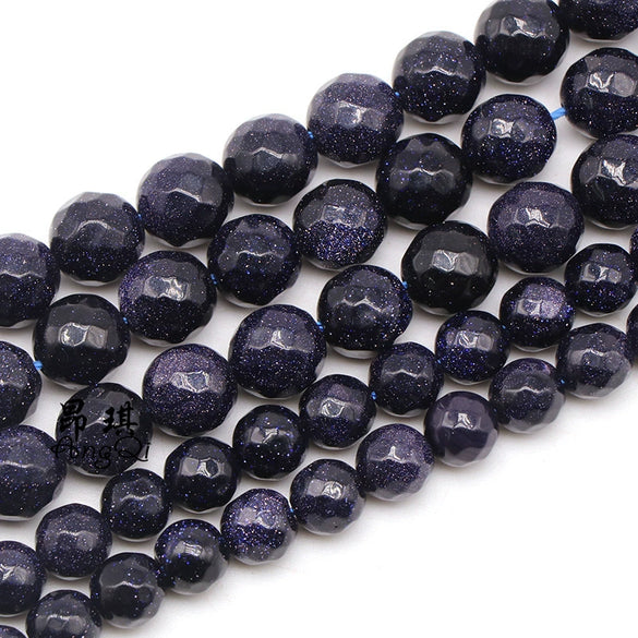 Wholesale Blue Sandstone Beads For Diy Bracelet Accessories