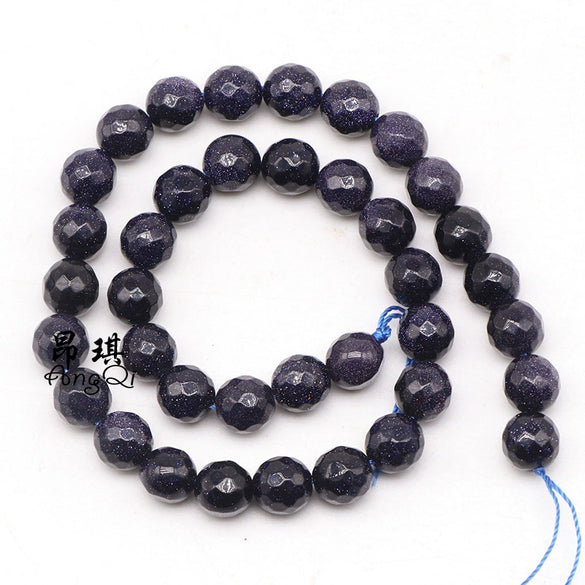 Wholesale Blue Sandstone Beads For Diy Bracelet Accessories