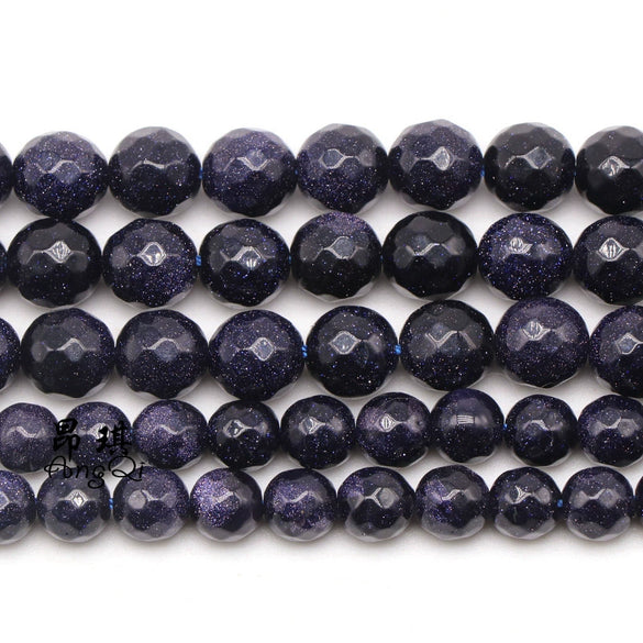 Wholesale Blue Sandstone Beads For Diy Bracelet Accessories
