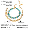 Wholesale Blue Turquoise Stainless Steel Geometric Hand Jewelry For Women Electroplated Design Minimalist Style