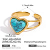 Wholesale Blue Turquoise Stainless Steel Geometric Hand Jewelry For Women Electroplated Design Minimalist Style