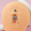 Wholesale Body Jewelry Stainless Steel Geometric Sweet And Cool Style Heartshaped Arrow Feather Navel Nail Ear Bone Nail Electroplated