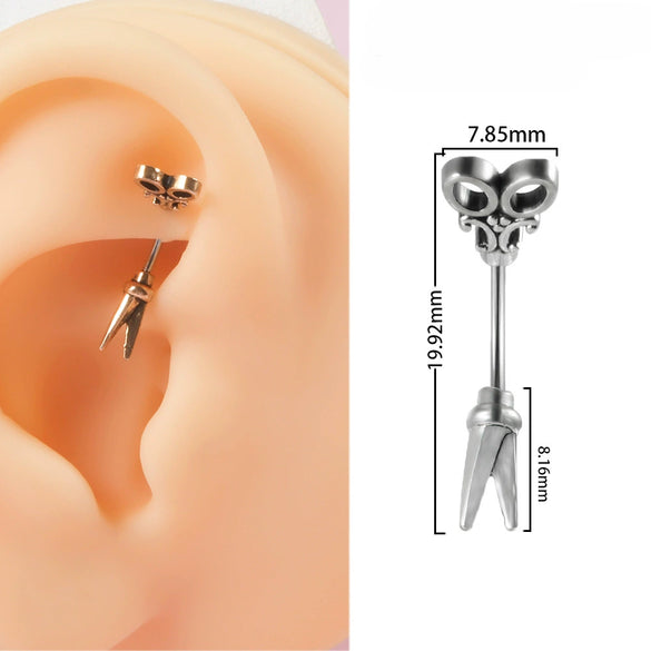 Wholesale Body Jewelry Stainless Steel Geometric Sweet And Cool Style Heartshaped Arrow Feather Navel Nail Ear Bone Nail Electroplated