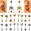 Wholesale Body Jewelry Stainless Steel Geometric Sweet And Cool Style Heartshaped Arrow Feather Navel Nail Ear Bone Nail Electroplated