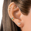 Wholesale Body Jewelry Titanium Alloy Electroplated Heart Shape Microinlaid Zircon Cartilage Puncture Ear Bone Nail Lip Nail For Women