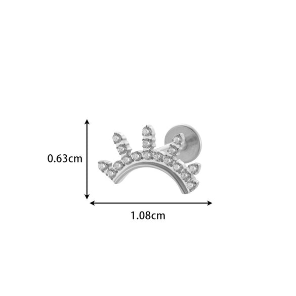 Wholesale Body Jewelry Titanium Alloy Electroplated Heart Shape Microinlaid Zircon Cartilage Puncture Ear Bone Nail Lip Nail For Women