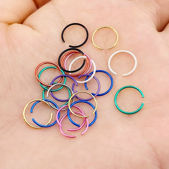 Wholesale Body Piercing Jewelry Stainless Steel Cshaped And Round Nose Rings And Nails Electroplated Unisex