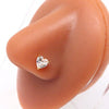 Wholesale Body Piercing Jewelry Stainless Steel Heart Shaped Nose Nail With Zircon And Electroplating Treatment