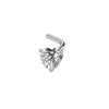 Wholesale Body Piercing Jewelry Stainless Steel Heart Shaped Nose Nail With Zircon And Electroplating Treatment
