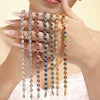 Wholesale Bohemian Colorful Round Bead Zircon Titanium Steel 18K Gold Pvd Plated Necklace Bracelet Jewelry For Women