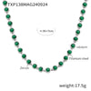 Wholesale Bohemian Colorful Round Bead Zircon Titanium Steel 18K Gold Pvd Plated Necklace Bracelet Jewelry For Women