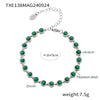 Wholesale Bohemian Colorful Round Bead Zircon Titanium Steel 18K Gold Pvd Plated Necklace Bracelet Jewelry For Women