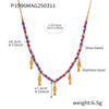 Wholesale Bohemian Dolphin Pendant Glaze Beaded Clavicle Chain For Women Stainless Steel Titanium Steel Geometric And Animal Pattern Electroplated