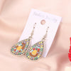 Wholesale Bohemian Fashion Dropshaped Alloy Earrings With Geometric Pattern And Electroplating For Women