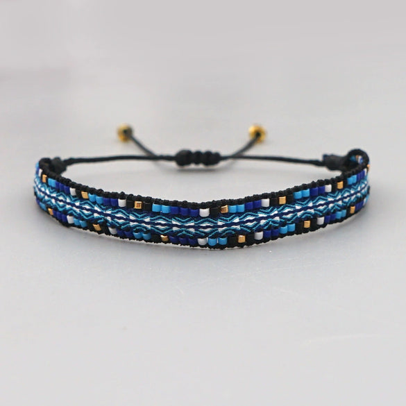 Wholesale Bohemian Geometric Pattern Miyuki Db Beads Handmade Woven Bracelet For Women