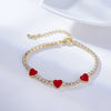Wholesale Bohemian Gold Plated Zircon Heart Shaped Bracelet Jewelry For Women