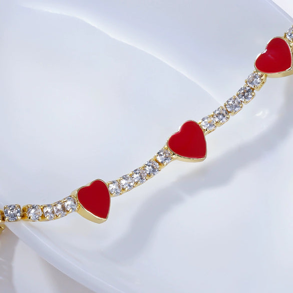 Wholesale Bohemian Gold Plated Zircon Heart Shaped Bracelet Jewelry For Women