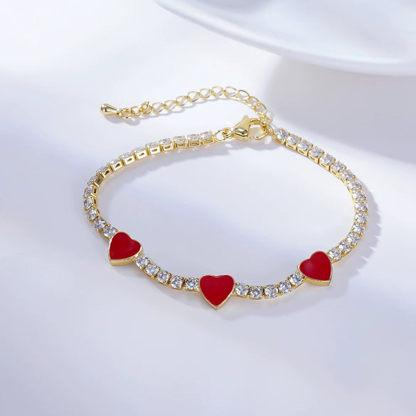 Wholesale Bohemian Gold Plated Zircon Heart Shaped Bracelet Jewelry For Women