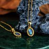 Wholesale Bohemian Retro Colorful Abalone Shell Natural Shell Titanium Steel Oval Geometric Inlay Pendant Necklace With 18K Gold Color Protection