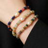 Wholesale Bohemian Retro Geometry Natural Stone Copper Freshwater Pearl Handmade Bracelet For Women