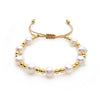 Wholesale Bohemian Retro Pottery Beaded Multilayer Stacked Natural Pearl Women's Bracelet Handwoven Geometric Style